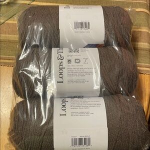 Loops & Threads Soft Classic Yarn - dark taupe 3 - 7oz skeins